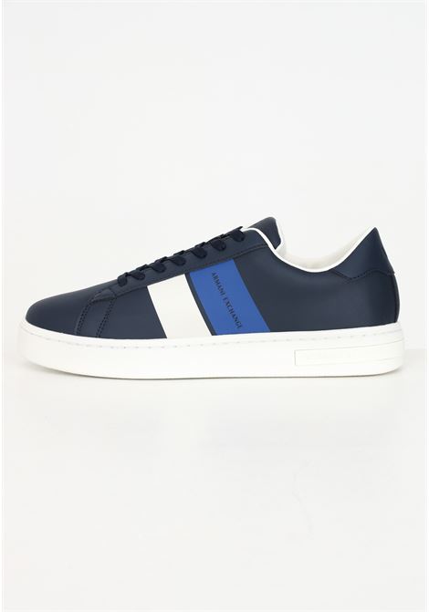 Sneakers blu da uomo con logo e bande laterali ARMANI EXCHANGE | XUX217XV85500285